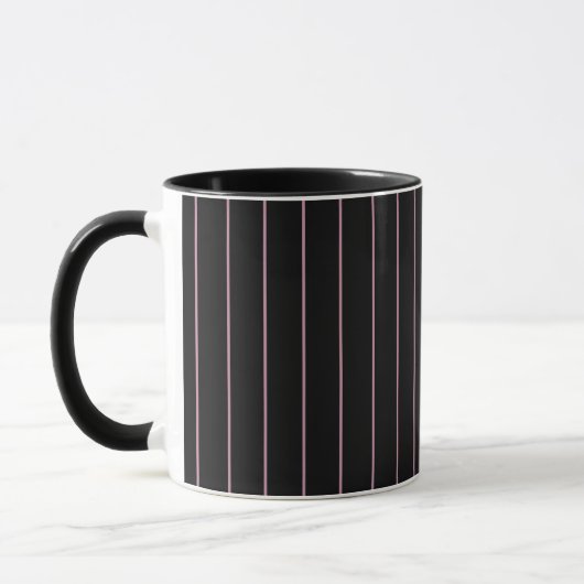 Mug rayé noir et rose (Gauche)
