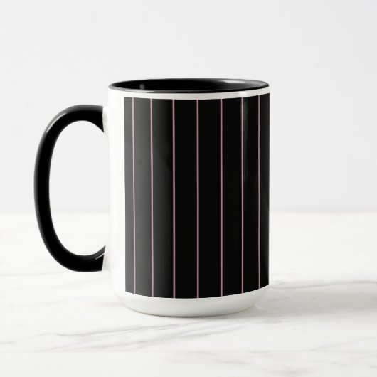Mug rayé noir et rose (Gauche)