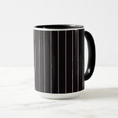 Mug rayé noir et rose (Devant droit)