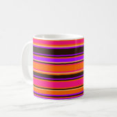 Mug rayé orange, magenta et violet (Devant gauche)