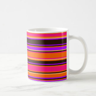 Mug rayé orange, magenta et violet