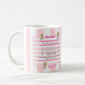 Mug rayé rose et blanc Bénédictions (Gauche)
