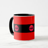 Mug Rayé rouge et noir (Devant gauche)