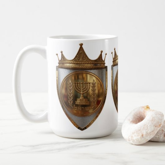 Mug Rayel Hebrew Golden Crest Follower  (Avec donut)