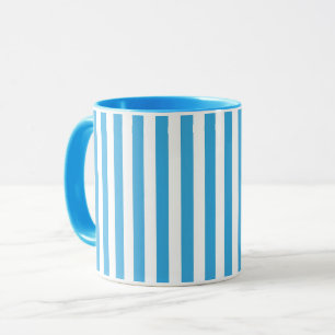 Mug Rayoires verticales classiques bleu bébé clair et
