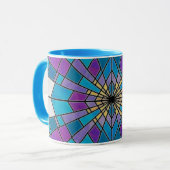 Mug Rayon en verre de teint bleu et violet (Devant gauche)