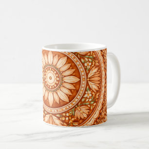 Mug Rayonnement Bohème : Mandala en Céramique Terracot