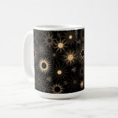 Mug Rayons de soleil stylisés or rétro (Devant gauche)