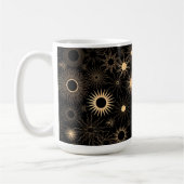 Mug Rayons de soleil stylisés or rétro (Gauche)
