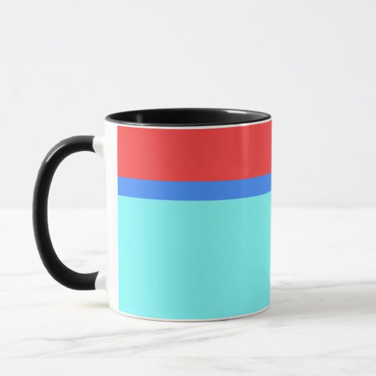 MUG RAYURE BLEUE AQUA ROUGE (Gauche)