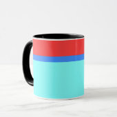 MUG RAYURE BLEUE AQUA ROUGE (Devant gauche)