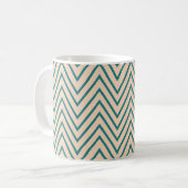 Mug Rayure Chevron Bleue Pêche (Devant gauche)