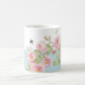 Mug Rayure d'Aqua de roses d'été de jour de mai (Centre)