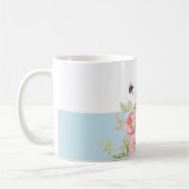 Mug Rayure d'Aqua de roses d'été de jour de mai (Gauche)