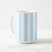 Mug Rayure de bonbon bleu pâle et blanc (Devant gauche)