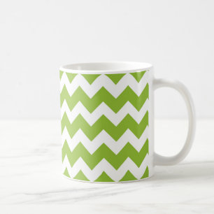 Mug Rayure de Chevron de vert et de blanc de chaux