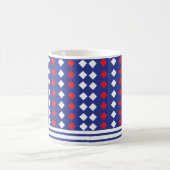 Mug Rayure de diamant rouge blanc moderne (Centre)