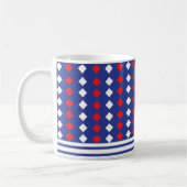 Mug Rayure de diamant rouge blanc moderne (Gauche)
