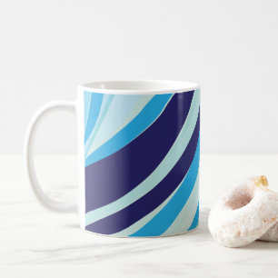 Mug Rayure diagonale bleue abstraite mignonne