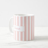 Mug Rayure Monogramme Rose Clair (Devant gauche)