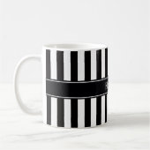 Mug Rayure Noir Blanc Noir Monogramme Nom (Gauche)