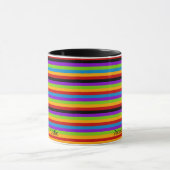 Mug Rayure noire d'arc-en-ciel avec le nom (Centre)