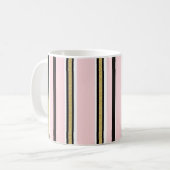 Mug rayure noire or rose et blanc (Devant gauche)
