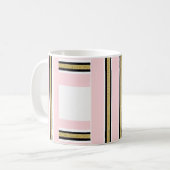 Mug rayure noire or rose et blanc (Devant gauche)