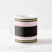 Mug rayure noire or rose et blanc (Devant gauche)