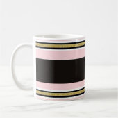 Mug rayure noire or rose et blanc (Gauche)