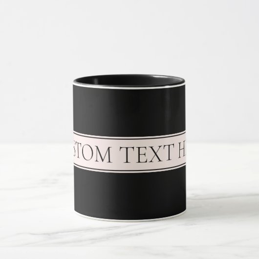 Mug Rayure rose pâle et texte éditable élégant (Centre)
