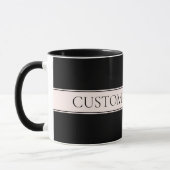 Mug Rayure rose pâle et texte éditable élégant (Gauche)