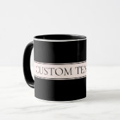 Mug Rayure rose pâle et texte éditable élégant (Devant gauche)