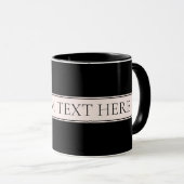 Mug Rayure rose pâle et texte éditable élégant (Devant droit)