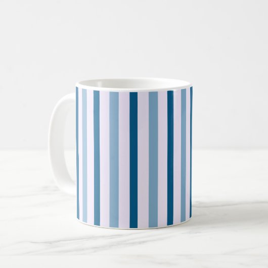 Mug Rayure simplement élégante (bleu de la Mer du (Devant gauche)