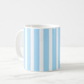 Mug Rayure verticale bleu clair et blanc (Devant gauche)