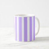Mug Rayure verticale lavande et blanc (Devant droit)