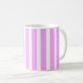 Mug Rayure verticale rose et blanc (Devant droit)