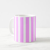 Mug Rayure verticale rose et blanc (Devant gauche)