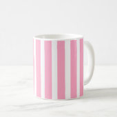 Mug Rayure verticale rose et blanc (Devant droit)