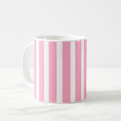 Mug Rayure verticale rose et blanc (Devant gauche)