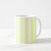 Mug Rayure verticale vert citron et blanc (Devant droit)