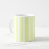 Mug Rayure verticale vert citron et blanc (Devant gauche)