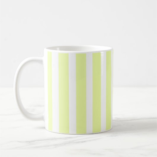 Mug Rayure verticale vert citron et blanc (Gauche)