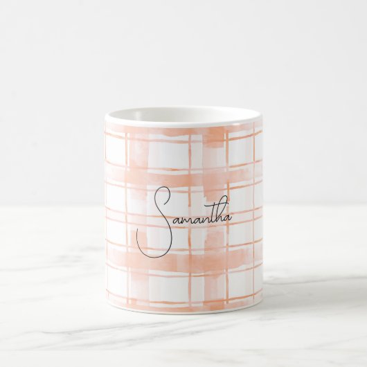 Mug Rayures à carreaux pêche (Centre)