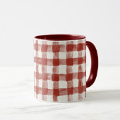 Mug Rayures à carreaux rouges blancs (Devant droit)