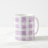 Mug Rayures à Carreaux Violettes et Blanches (Devant droit)