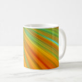 Mug rayures Abstraites rouge jaune orange vert sur ble (Devant droit)