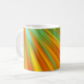 Mug rayures Abstraites rouge jaune orange vert sur ble (Devant gauche)