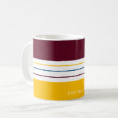 Mug Rayures ambrées jaunes automnales (Devant gauche)